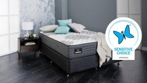 King Koil bed with Sensitive Choice butterfly